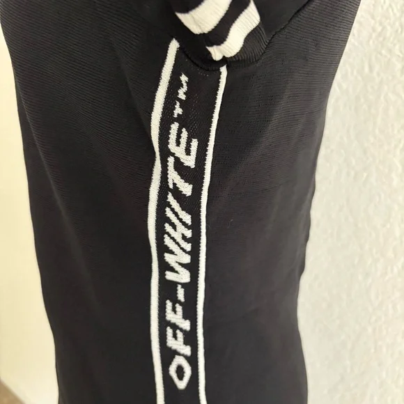 Off-White Black Dress with White Accents